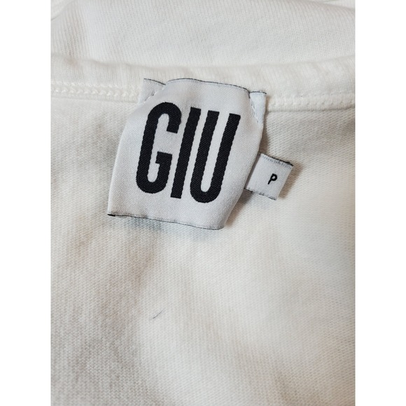 GIU White Corset Style Crop Tank Top Women Size P Medium 100% Cotton‎ - Picture 2 of 8